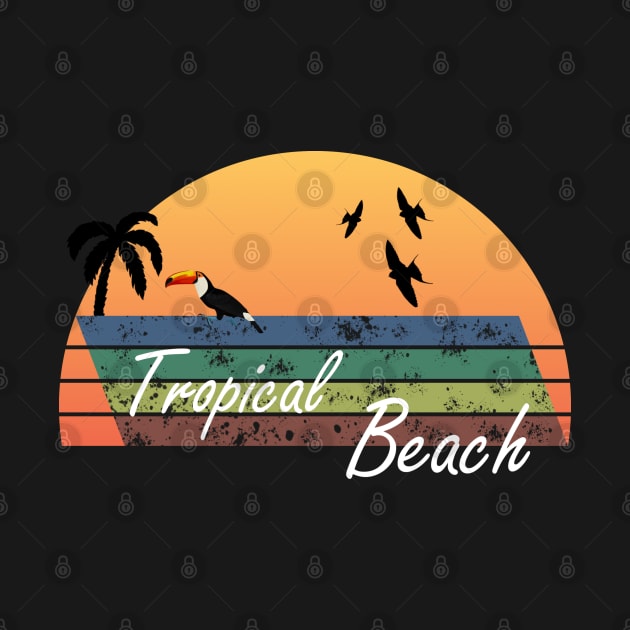 Tropical Beach Toucan Bird Art by jzbirds