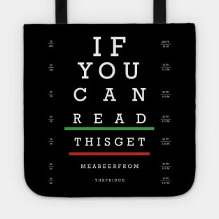 Snellen Chart Funny Beer Tote