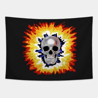 Skull in flame Tapestry