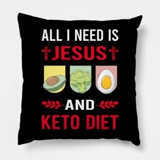 I Need Jesus And Keto Diet Ketogenic Ketone Ketosis Pillow