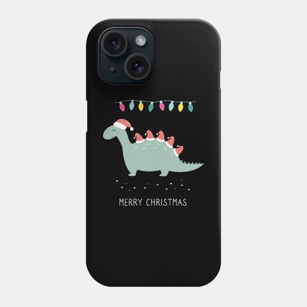 Dinosaur Merry Christmas Phone Case by Museflash