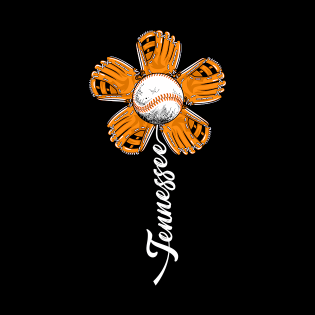 Tennessee Souvenir Baseball Flower I Love Tennessee Women by Jhon Towel