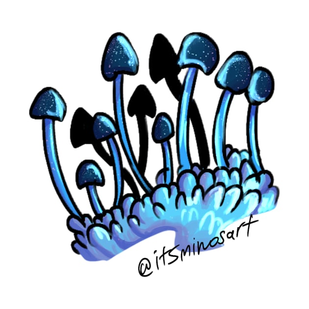 Blue Mushroom by MinosArt