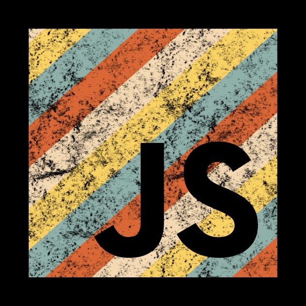 JavaScript Shirt | Retro Distressed Striped JS Logo by TeesByJay