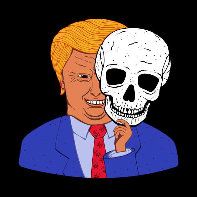 Scary Trump with Halloween Skeleton Mask by studiogooz