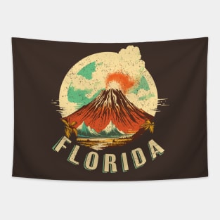 Florida Tourist Volcano Vintage Tapestry