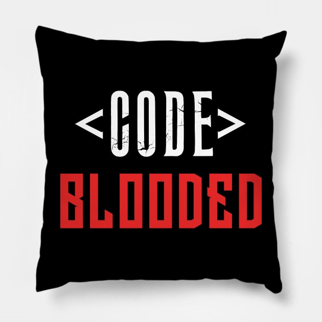 Code Blooded Pillow by Enzai