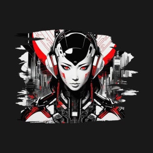 Cyber Girl Japanese Style Futuristic T-Shirt