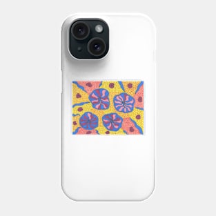 Blue and Bright Funky Space Flowers Phone Case