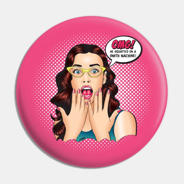 Shocked Pop Art Lady Pin by quotepublic