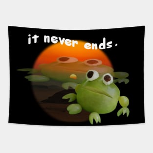 It Never Ends Trauma Frog Meme Tapestry