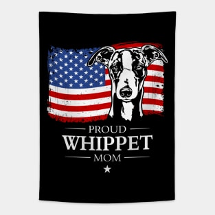 Proud Whippet Mom American Flag patriotic dog Tapestry