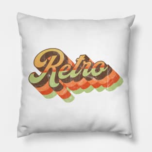 Distressed Retro Typography Design Pillow