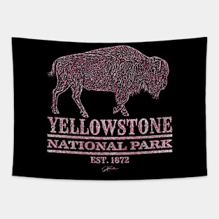 Yellowstone National Park Walking Bison Tapestry