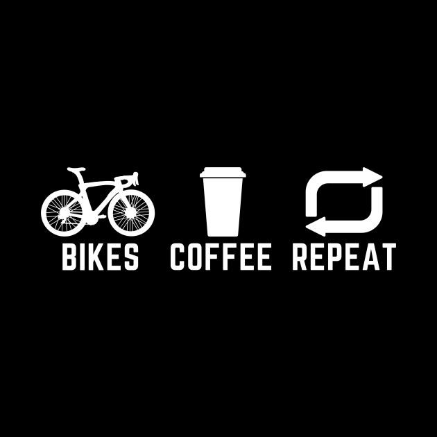 Bikes Coffee Repeat Cycling Shirt, Bicycles Coffee Repeat Cycling Shirt, Cycling and Coffee Lover, Casual Cyclist, Bikes and Coffee by CyclingTees