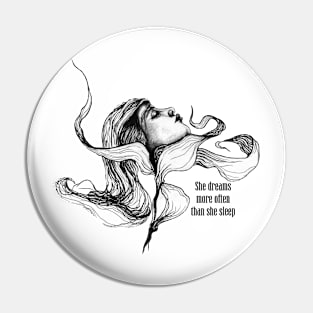 Hand drawing girl Pin