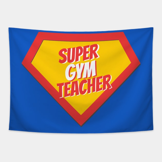 Gym Teacher Gifts | Super Gym Teacher Tapestry by BetterManufaktur