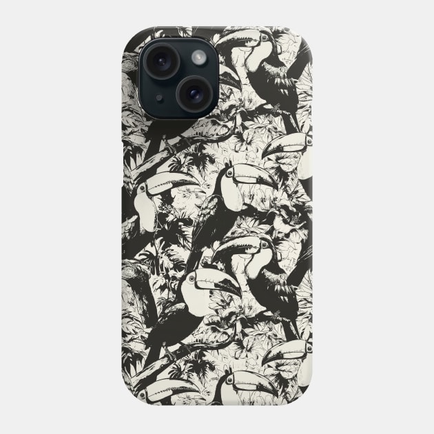 Jungle Toucan Tropical Elegant Pattern Phone Case by Trippycollage