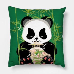 Panda eat ramen Pillow