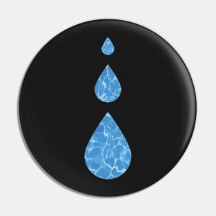 Water Drops Abstract - Water sign - The Five Elements Abstract  Symbol Pin