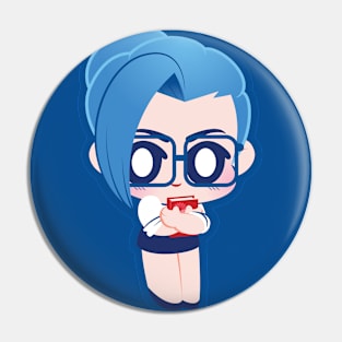 Blue Bookworm Wrestler - Librarian Pin