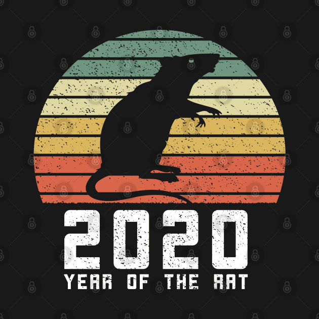 Year Of The Rat 2020 Vintage Chinese Zodiac by BraaiNinja