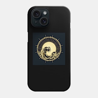 Golden Ocean Wave in Sunlight Circle Phone Case