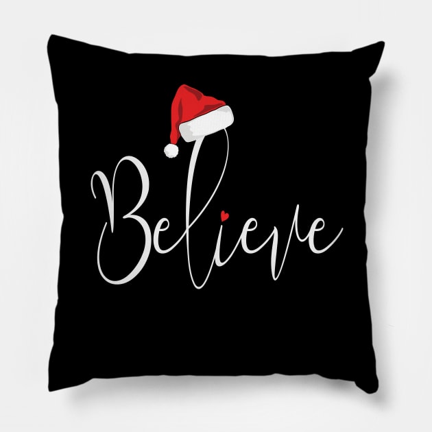Believe in Christmas Pillow by Marilineandco