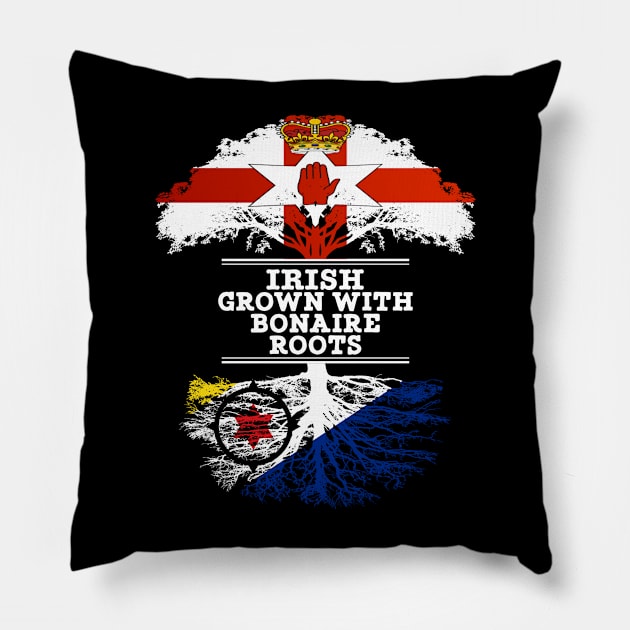Northern Irish Grown With Bonaire Roots - Gift for Bonaire With Roots From Bonaire Pillow by Country Flags
