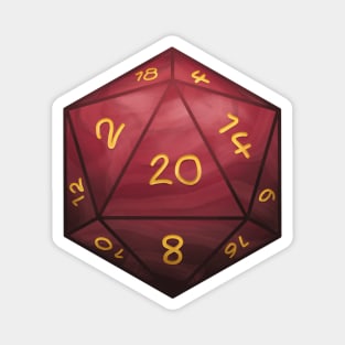 D20 Dice Red Magnet