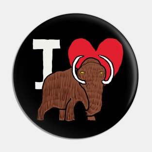 I Love Woolly Mammoths Pin