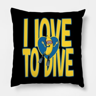 I love to dive for banana and scuba diving lover Pillow