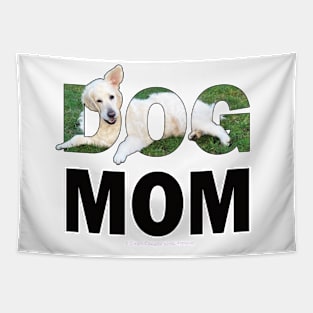 DOG MOM - golden retriever (white) oil painting word art Tapestry