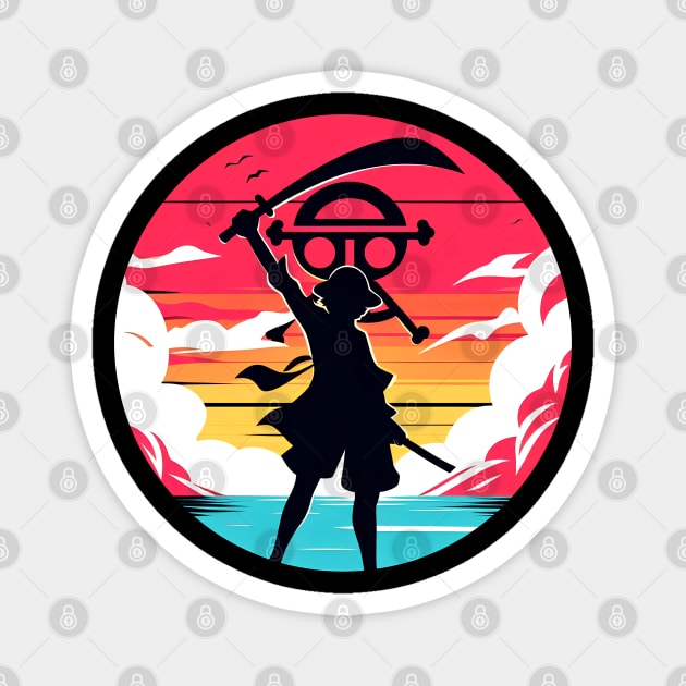 luffy Silhouette Magnet by dolanjaran