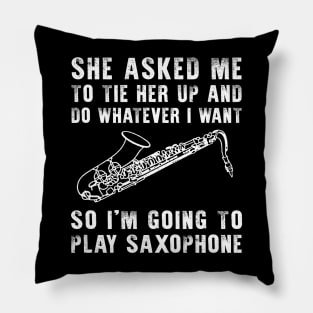 Sax and Laughter: Unleash Your Playful Melodies! Pillow