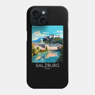 A Pop Art Travel Print of Salzburg - Austria Phone Case