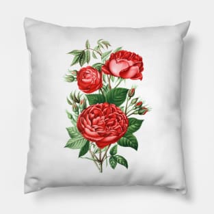 Red Rose Flower Bouquet Pillow