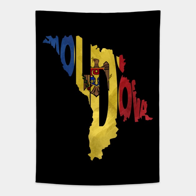 Moldova Typo Map Tapestry by inspirowl