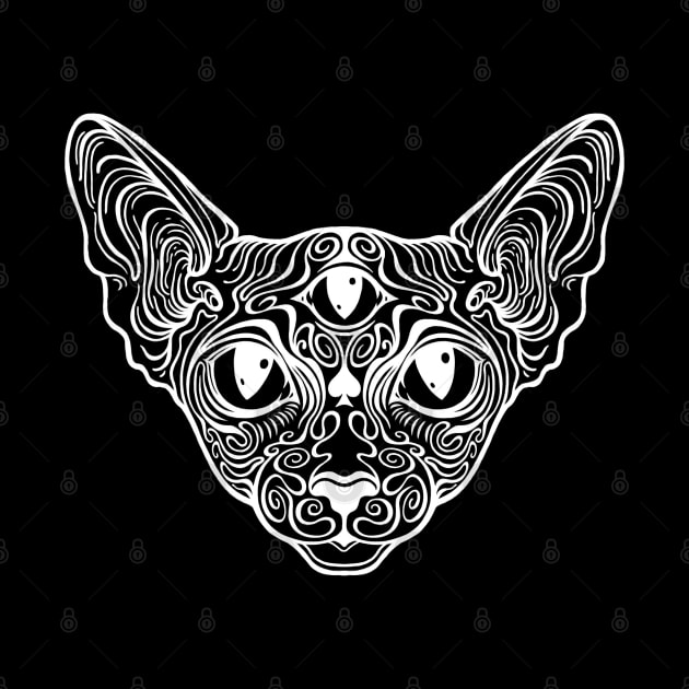 Cat sphinx with the third eye by OccultOmaStore