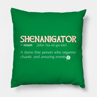 Shenanigator meaning dictionary definition Irish Green Pillow