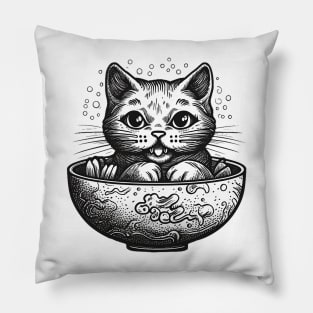 Meowdle bowl Pillow