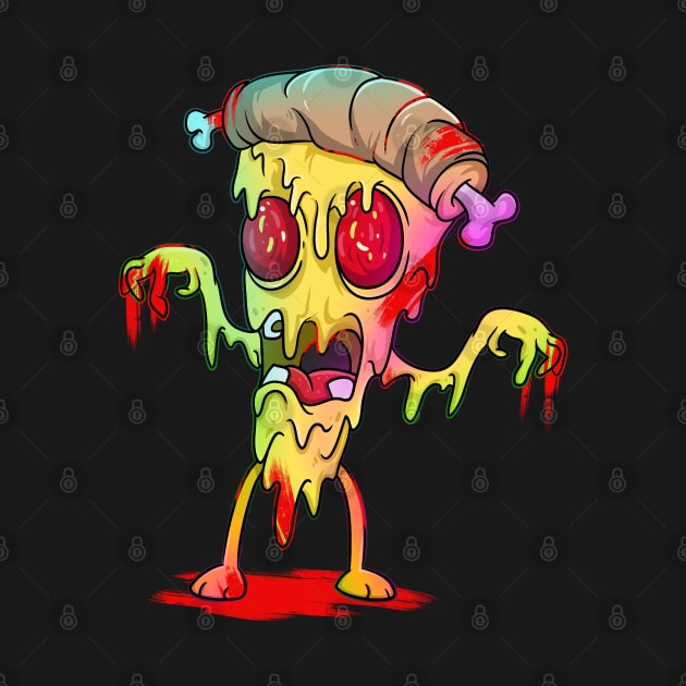 Cute Zombie Pizza by Trendy Black Sheep