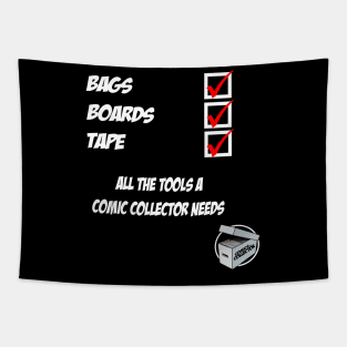 Comic Collector Check List T-Shirt White Text version Tapestry