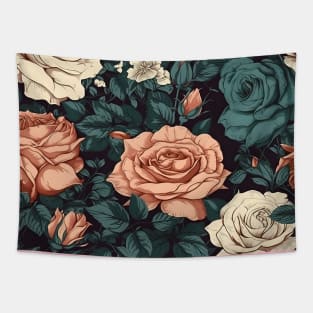 Summer Romance: Mothers Day Embrace the Season with a Colorful Rose Flower Pattern Tapestry