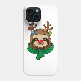 Cute The Red-Nosed Sloth Reindeer Phone Case