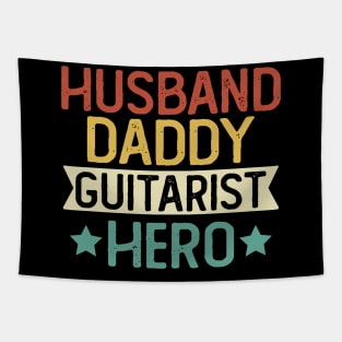 Husband Daddy Guitarist Hero Gift Guitarist Dad Gift Tapestry