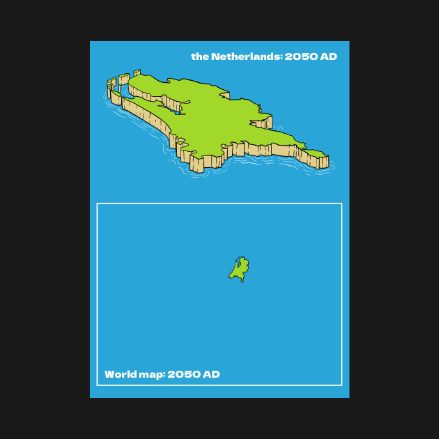 map of the Netherlands after climate change. 2050 AD. by JJadx