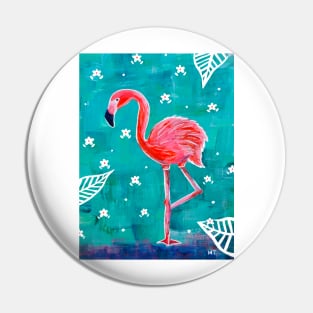 Neon Pink Tropical Flamingo Pin