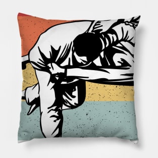 Judo Vintage 70s 80s Silhouette Distressed Pillow