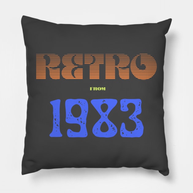 Retro Birthyear T-Shirt 1983 Pillow by FNRY